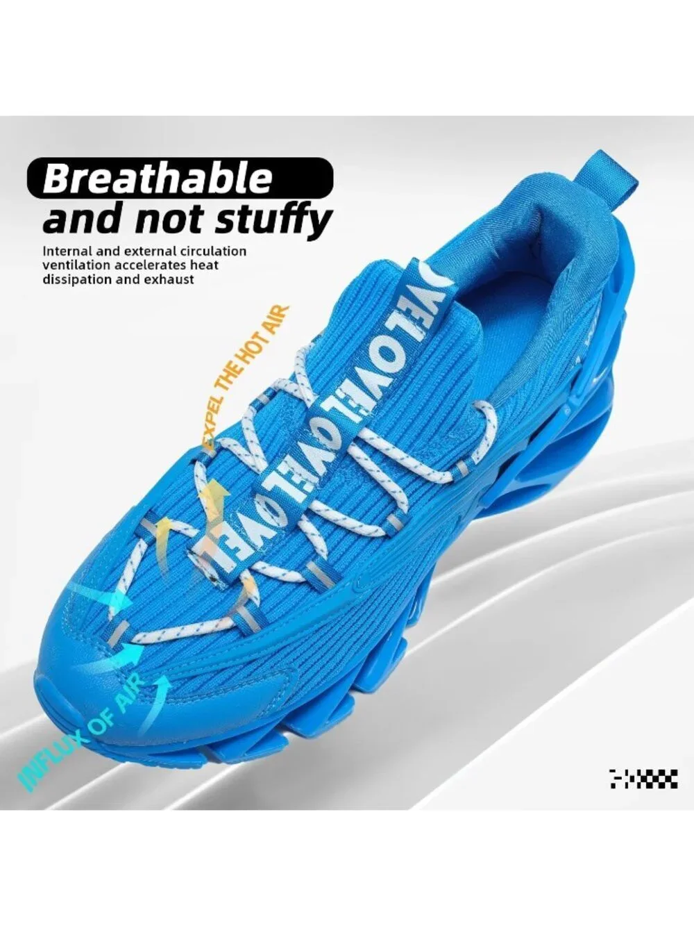 Men's Blue Walking Shoes Casual Fashion Lace Up Blade Tennis Running Sneakers